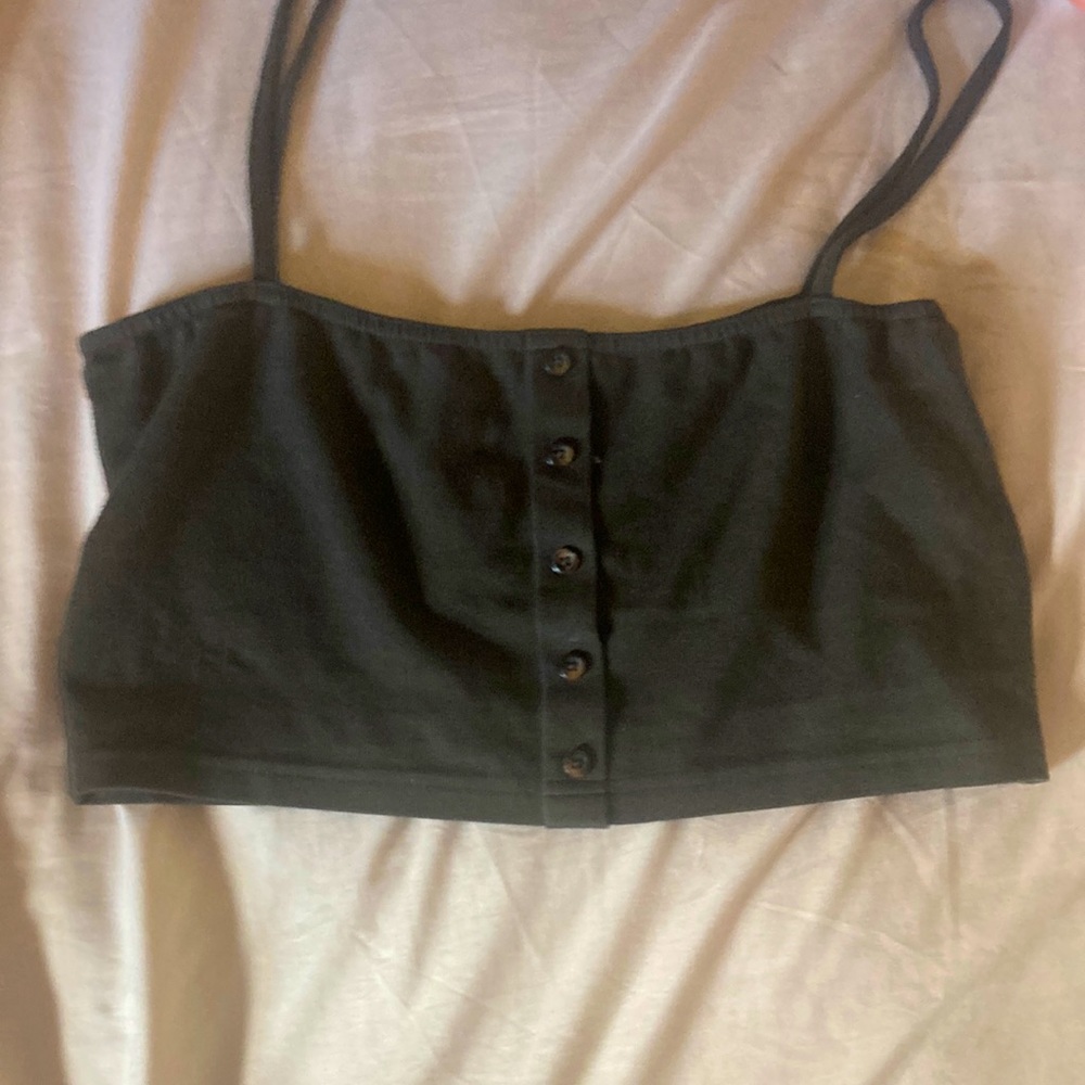 one size fits all dark brown crop top